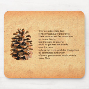 Mousepad Pine Cone E John Muir Citação