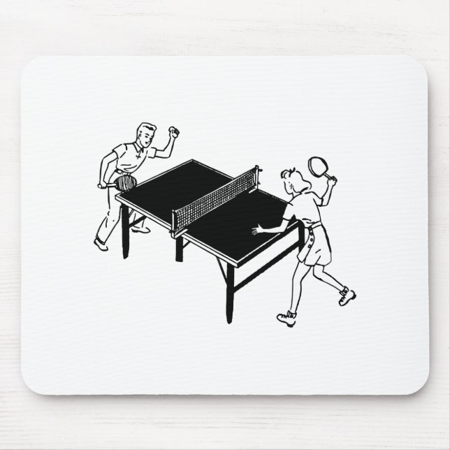 Mousepad Ping Pong do Esporte Retro (Frente)