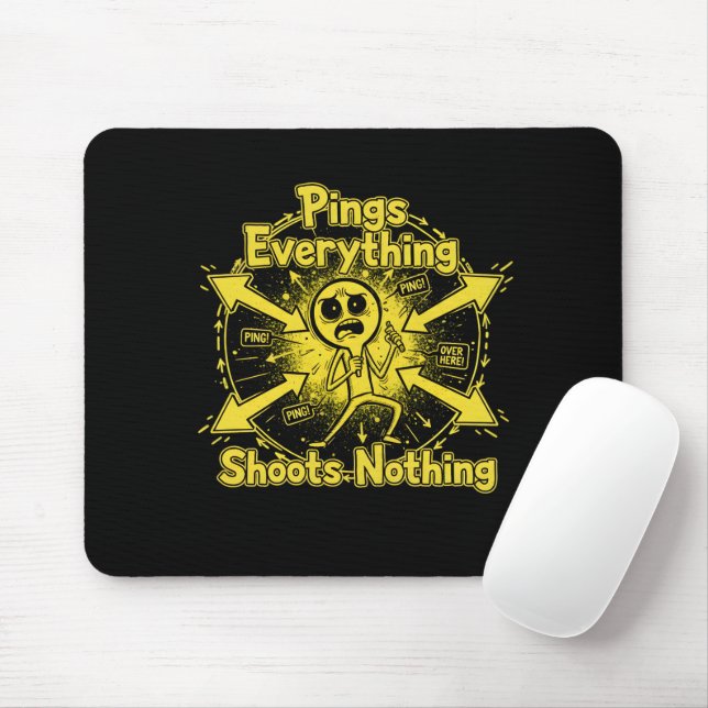 Mousepad Ping Tudo Dispara Nada (Com mouse)