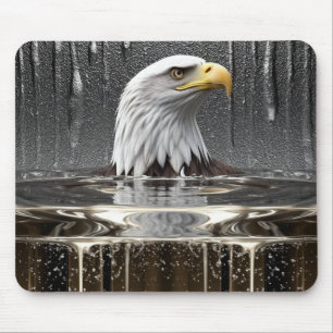 Mousepad Pingente de Águia Dourada Derramando Metal Líquido