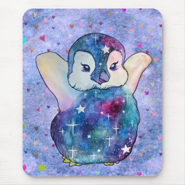 Mousepad Pinguim chamado Botão (Frente)