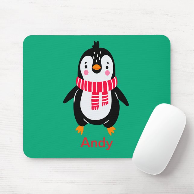 Mousepad Pinguim-cinto-vermelho-escarpa (Com mouse)