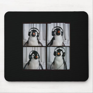 Mousepad Pinguim com Fones de ouvido Autismo Zoo Pinguim