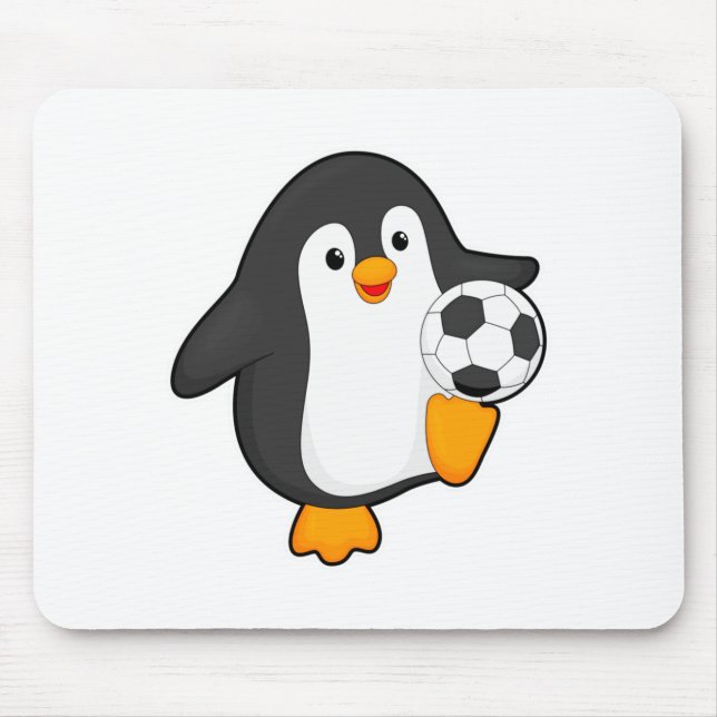 Mousepad Pinguim Como Jogador De Futebol Com Camiseta De Bo (Frente)