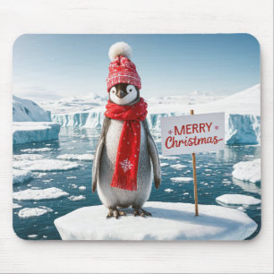 Mousepad Pinguim De Natal Em Um Iceberg