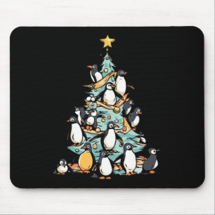 Mousepad Pinguim Dia de Natal Pássaro de Gelo Papai Noel
