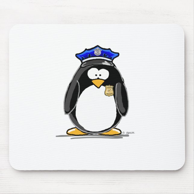 Mousepad Pinguim do agente da polícia (Frente)