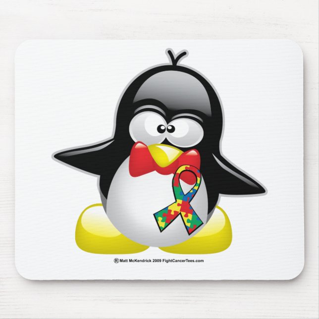 Mousepad Pinguim do autismo (Frente)