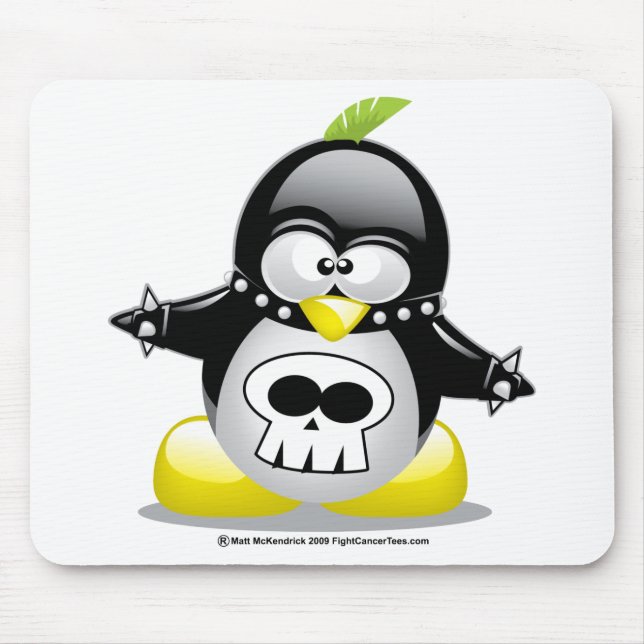 Mousepad Pinguim do balancim de punk (Frente)
