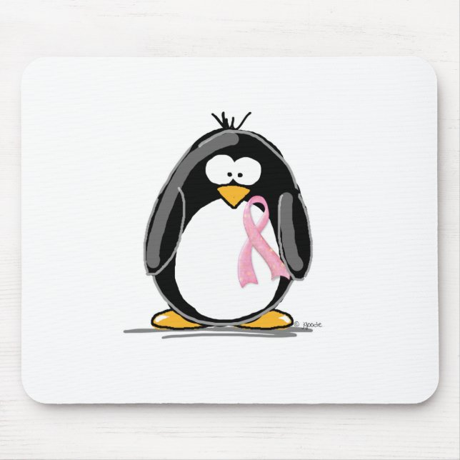 Mousepad Pinguim do cancro da mama (Frente)