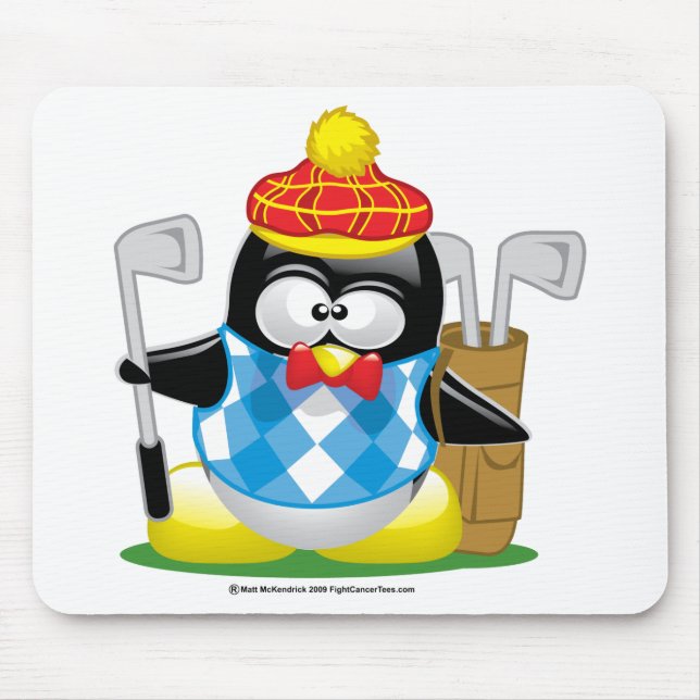 Mousepad Pinguim do golfe (Frente)