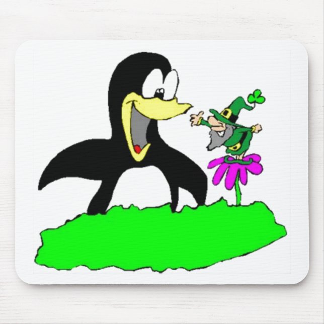 Mousepad Pinguim e Leprechaun (Frente)
