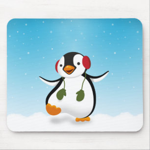 Mousepad Pinguim engraçado bonito do inverno