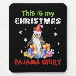 Mousepad Pinguim Esta É A Minha Camisa De Natal Do Pajama