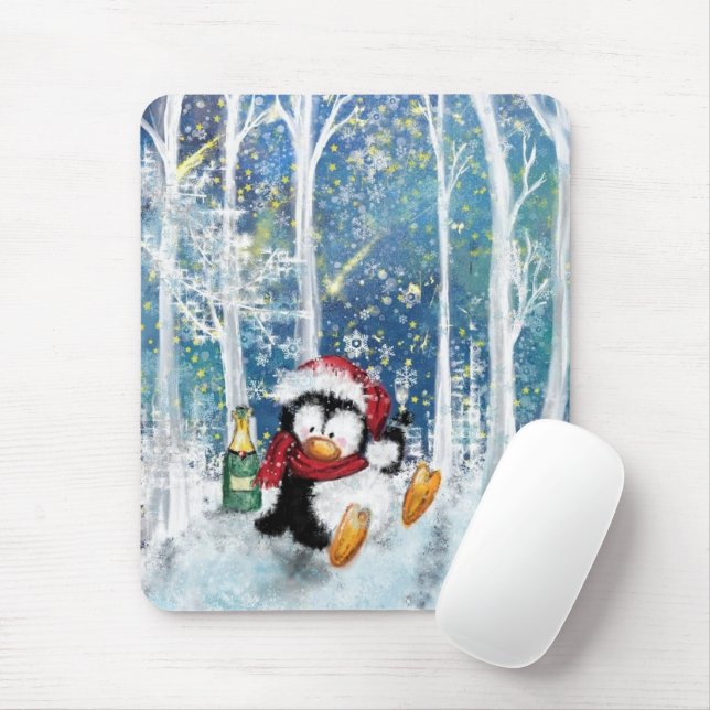 Mousepad Pinguim Feliz - Natal (Com mouse)