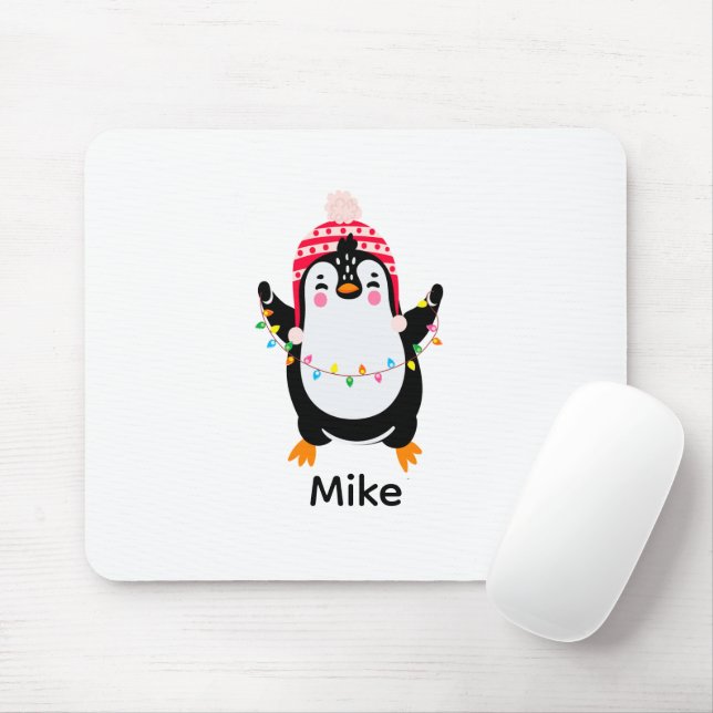 Mousepad Pinguim Grelha com Luzes de Natal (Com mouse)