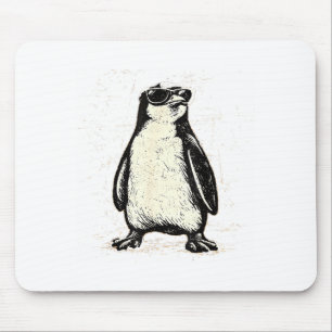 Mousepad Pinguim legal vestindo óculos de sol animal vintag