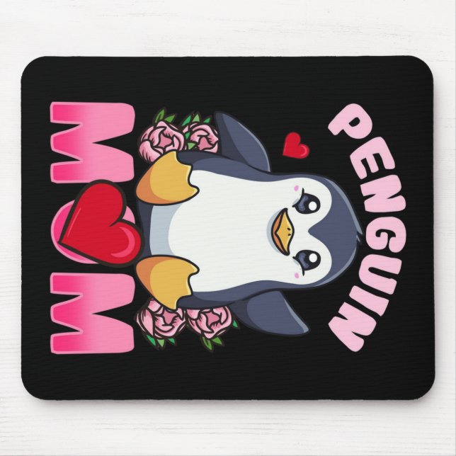 Mousepad Pinguim Mãe | Presente Para O Proprietário Da Mãe  (Frente)