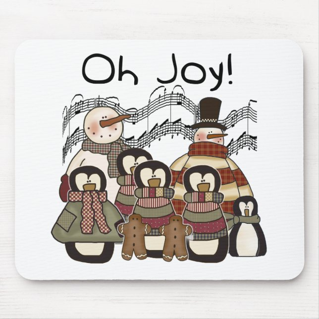 Mousepad Pinguim Oh Joy Camisetas de Natal e presentes (Frente)