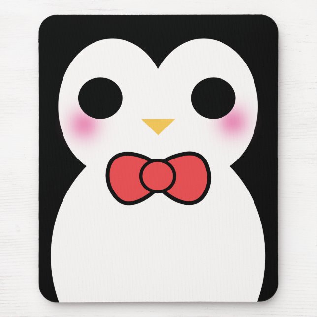 Mousepad Pinguim preto do smoking (Frente)