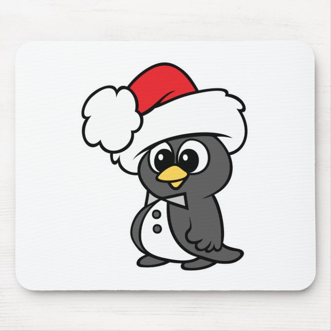 Mousepad Pinguim Tuxedo de Natal Fofo (Frente)