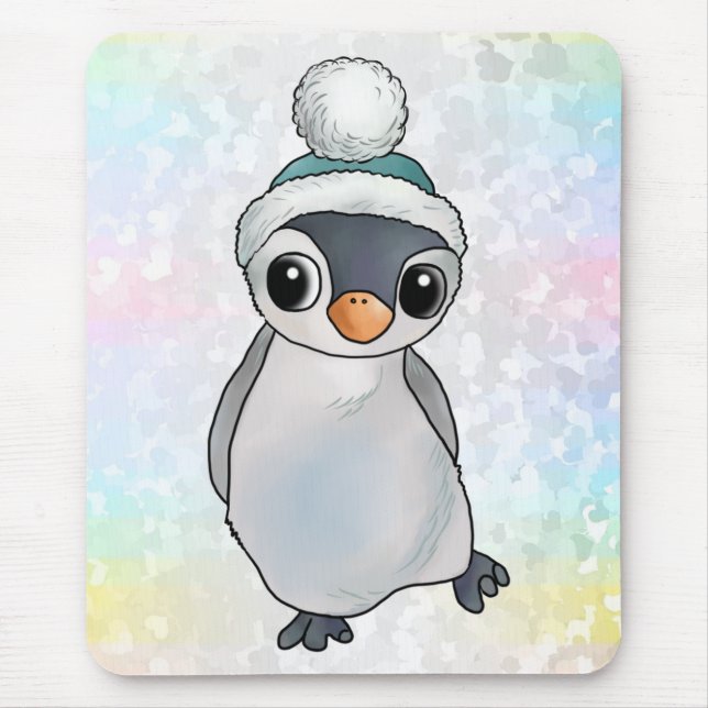 Mousepad Pinguin mit Mütze (Frente)
