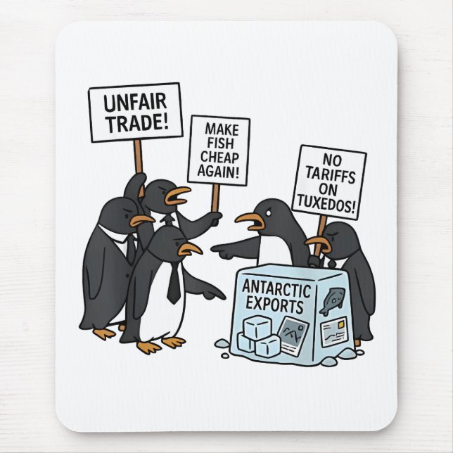 Mousepad Pinguins contra Tarifas Anti Trump (Frente)
