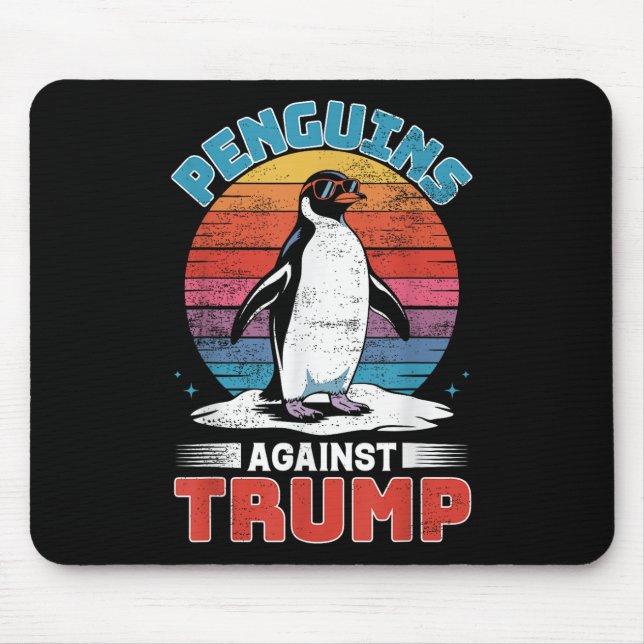 Mousepad Pinguins Contra Trump Penguin Flippers Up Anti Tr (Frente)