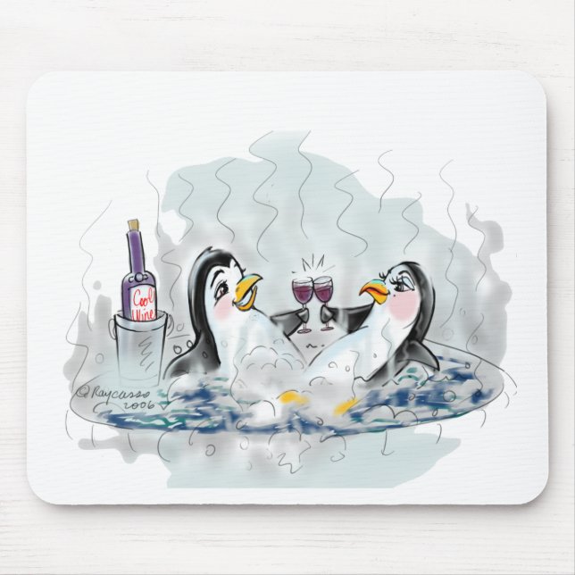 Mousepad Pinguins da banheira de hidromassagem (Frente)