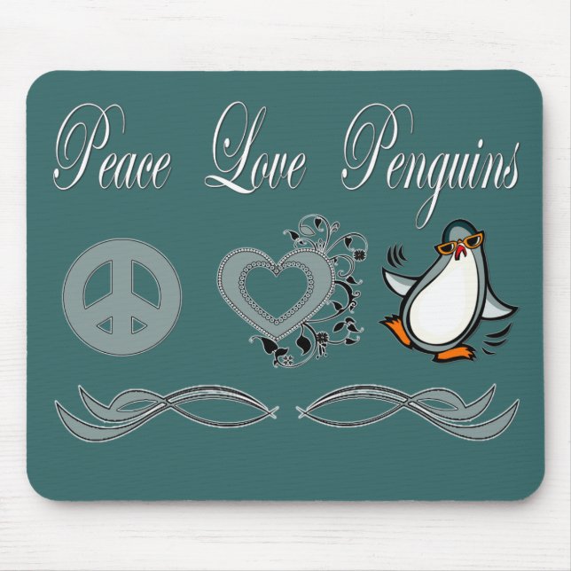 Mousepad Pinguins do amor da paz (Frente)