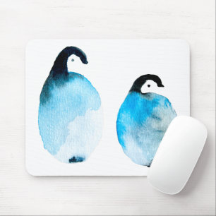 Mousepad Pinguins fofos aquarela