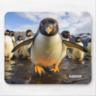 Mousepad Pinguins Legal de Nome Personalizado