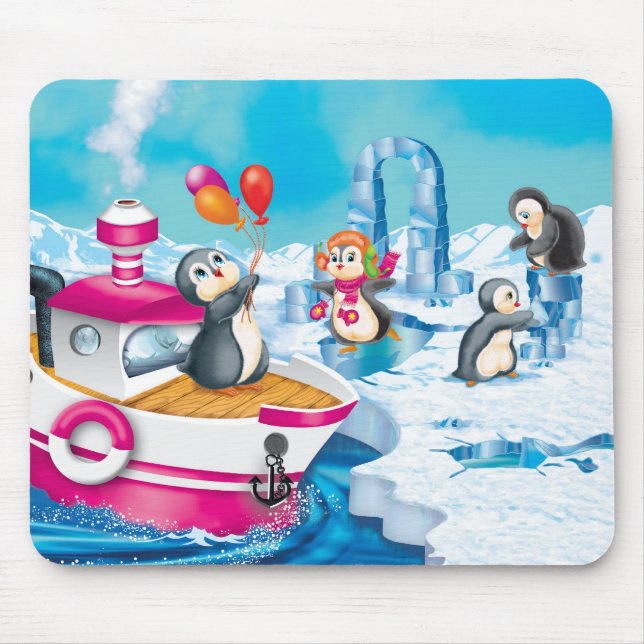 Mousepad pinguins na Antártica (Frente)