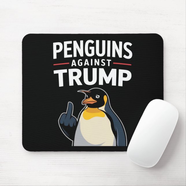 Mousepad Pinguins Para Cima Resistem Pinguins Contra Trump (Com mouse)