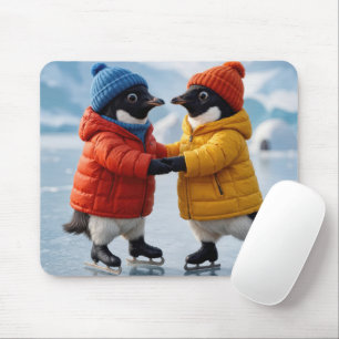 Mousepad Pinguins Patinando no Gelo
