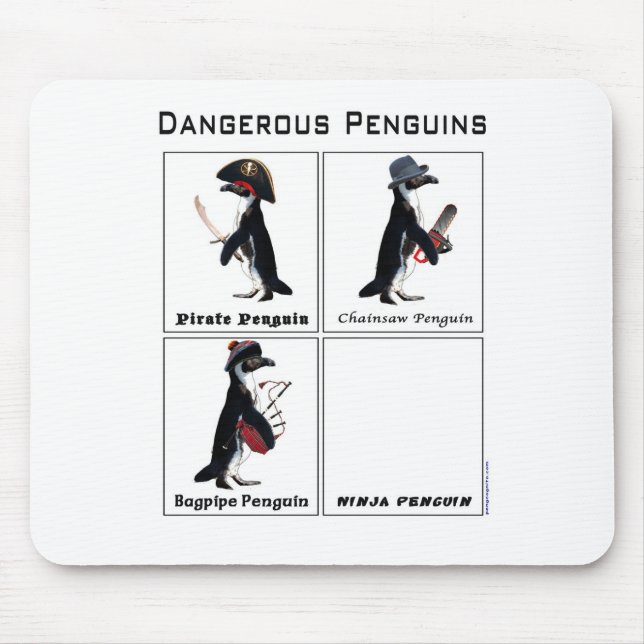 Mousepad pinguins perigosos (Frente)