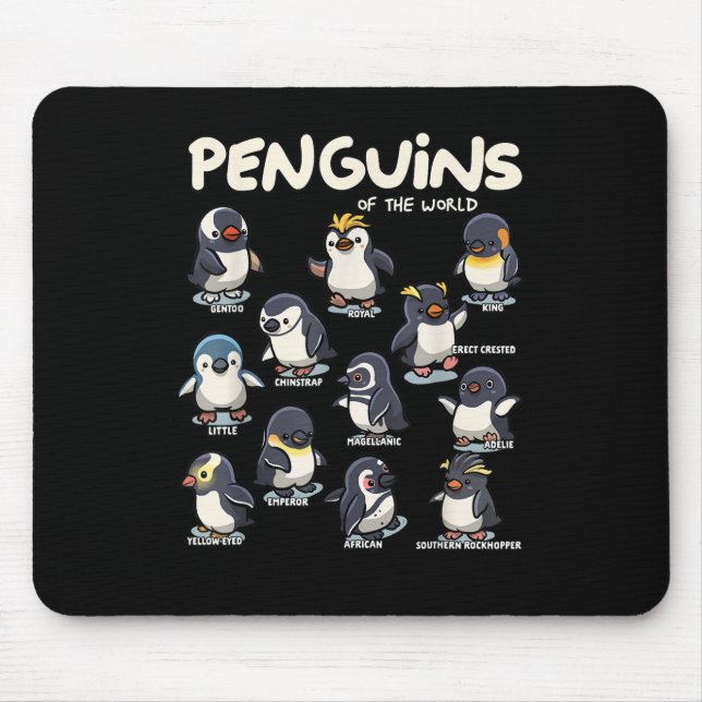 Mousepad Pinguins Pinguins Animais do Amor aos Pinguins (Frente)