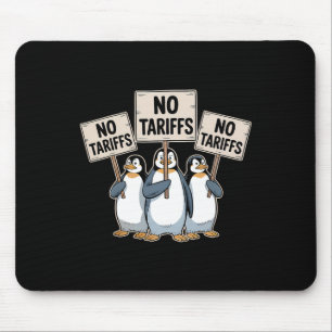 Mousepad Pinguins Protestam Contra Tarifas de Trump Pinguim