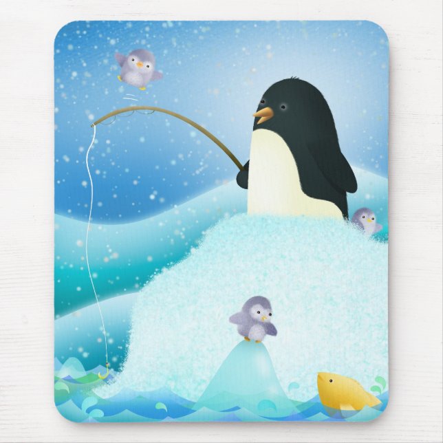 Mousepad Pinguins triplos do problema - esteira do rato (Frente)