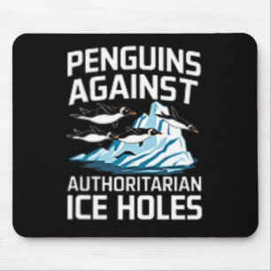 Mousepad Pinguins Trump Contra Buracos de Gelo Autoritários