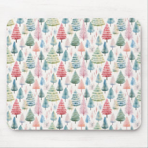 Mousepad Pinheiros-de-Natal Coloridos