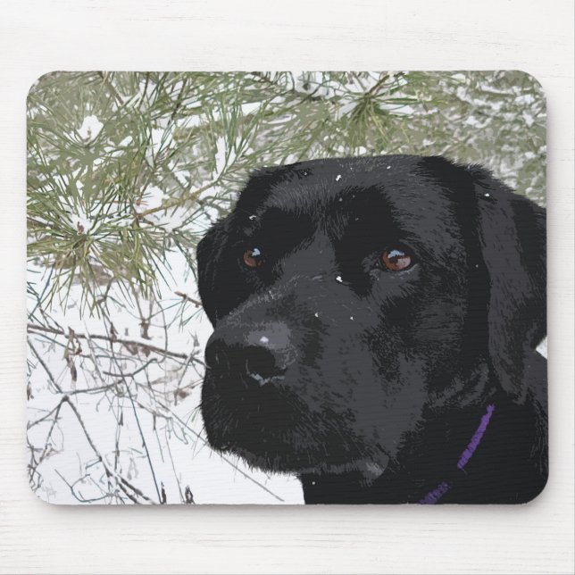Mousepad Pinheiros Espumantes - Labrador de Neve - Laborató (Frente)