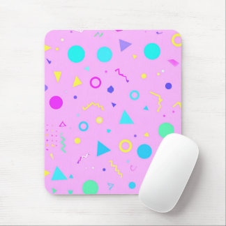 Mousepad Pink 80s Memphis Geometric Pattern