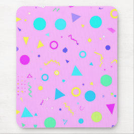 Mousepad Pink 80s Memphis Geometric Pattern