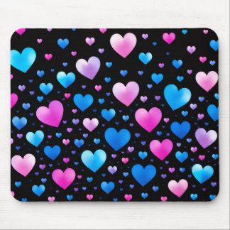 Mousepad Pink & Blue Glowing Hearts