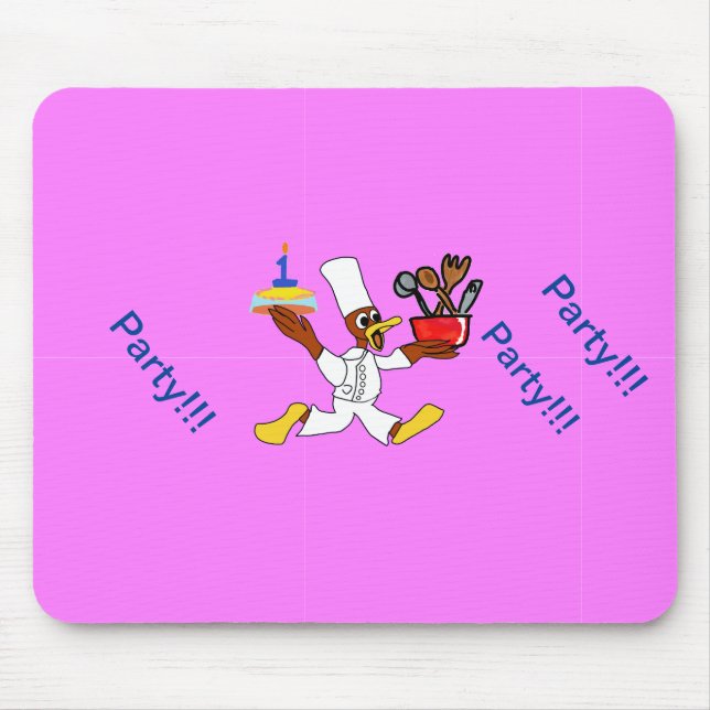 Mousepad Pink Chef Ducky Birthday  (Frente)