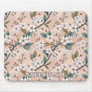 Mousepad Pink Cherry Blossom Sakura Padrão a Rosa (4)