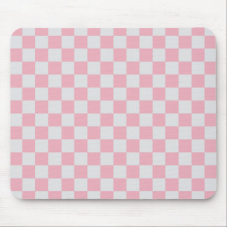 Mousepad Pink + Cinza Checkered Checkerboard Padrão