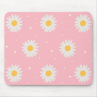 Mousepad Pink Dot Daisy Branco