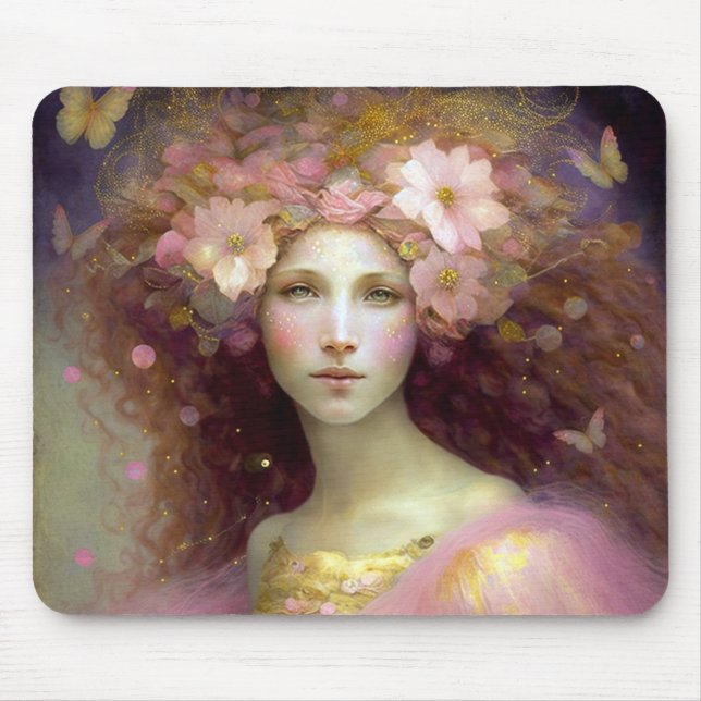 Mousepad Pink Fairy Fantasy Art (Frente)